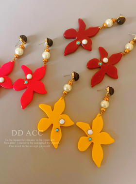 DD原创定制亚克力花朵耳环