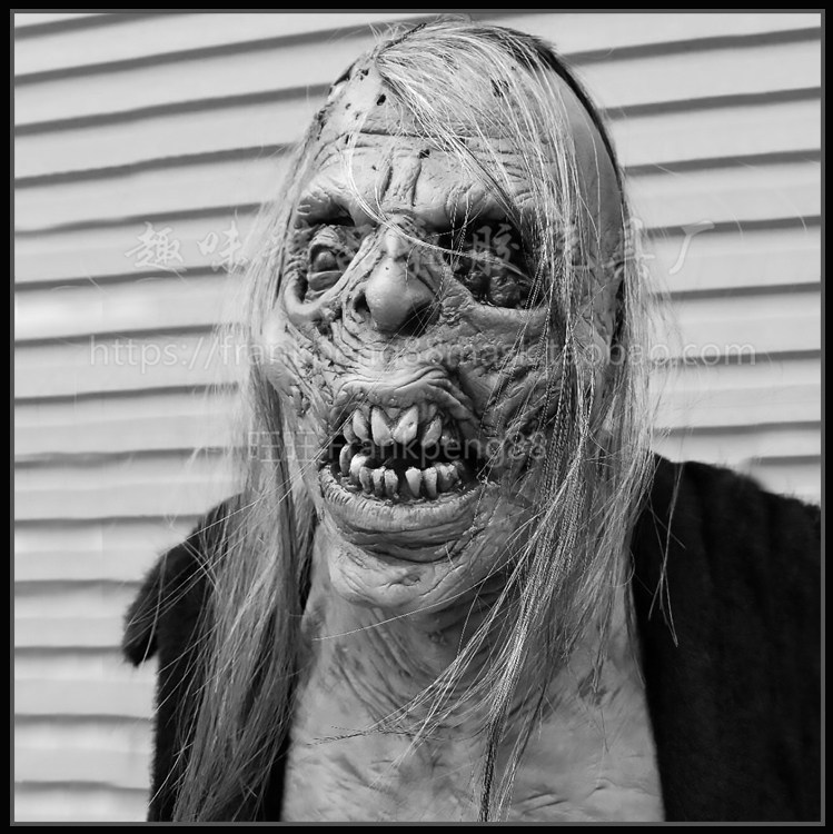 带发僵尸面具恐怖男 万圣节影视cos丧尸头套整蛊吓人鬼屋密室道具