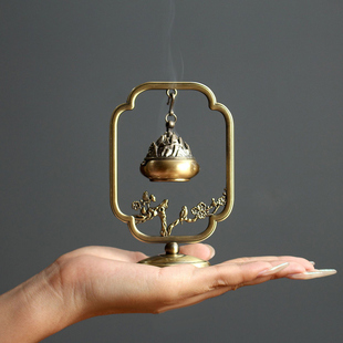 合金小香炉迷你博山炉塔香插香底座仿古吊炉家用室内喜上眉梢香炉