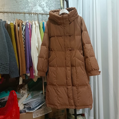 90白鸭绒羽绒服女中长款直筒