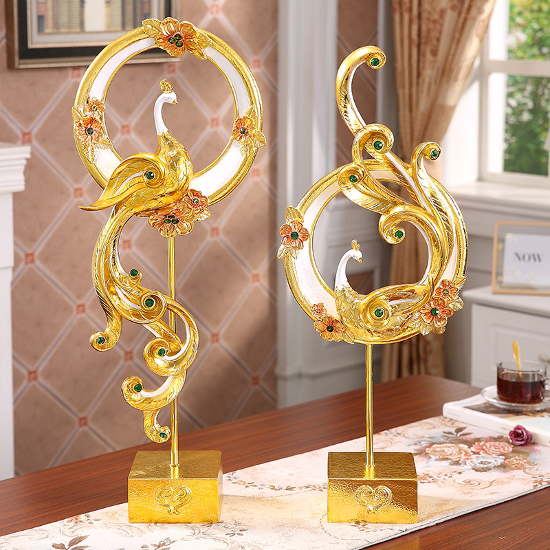 凤凰简欧式电视柜轻奢风结婚摆件