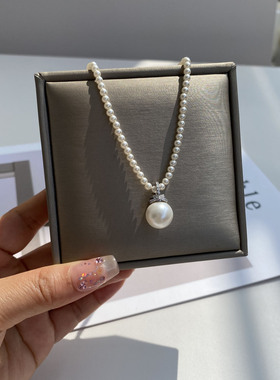 防过敏不掉色 高级轻奢小众设计师款 日常百搭珍珠项链吊坠锁骨链