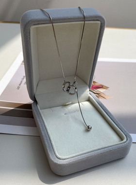 防过敏不掉色高级感冷淡风经典百搭双戒指环项链锁骨链休闲服配饰