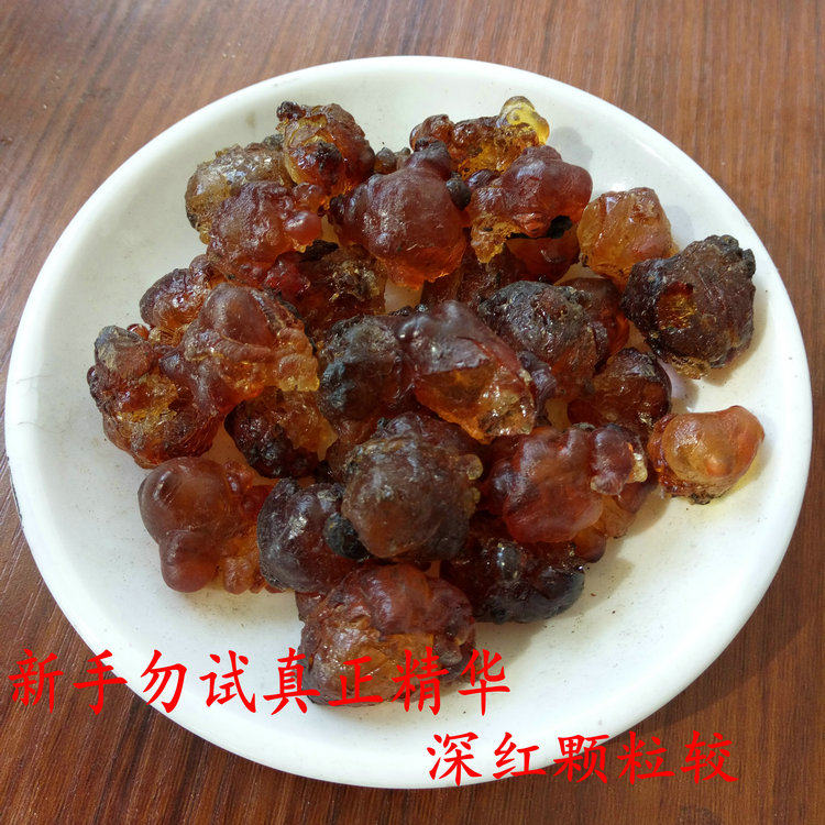 买3送1精选深红色单晶颗粒桃胶天然野生食用桃花泪干货桃花胶180g