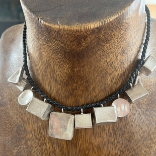 泰国民族风手工990银夸张几何图形手工编织南美蜡绳项链颈链