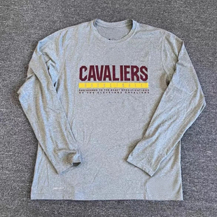 gi/gu克利夫兰骑士队男子篮球速干T恤训练运动弹力圆领长袖投篮服