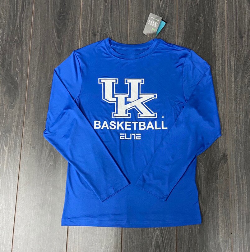 春秋新款NCAA 肯塔基大学精英UK球员投篮训练速干弹力长袖T恤男子