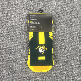 NCAA俄勒冈大学鸭子篮球袜高筒实战精英毛巾加厚底防滑运动袜男袜