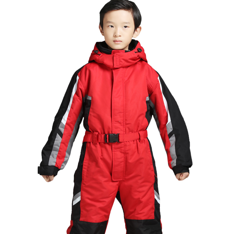 品儿童连体滑雪服男童女童小孩加厚保暖单双板冲锋滑雪衣裤套装新