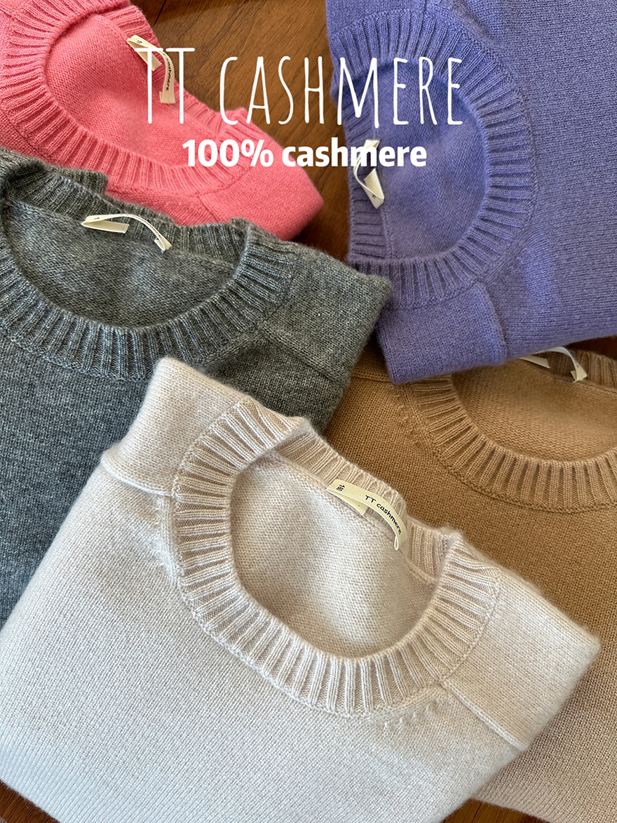 TTcashmere直角肩多彩羊绒衫