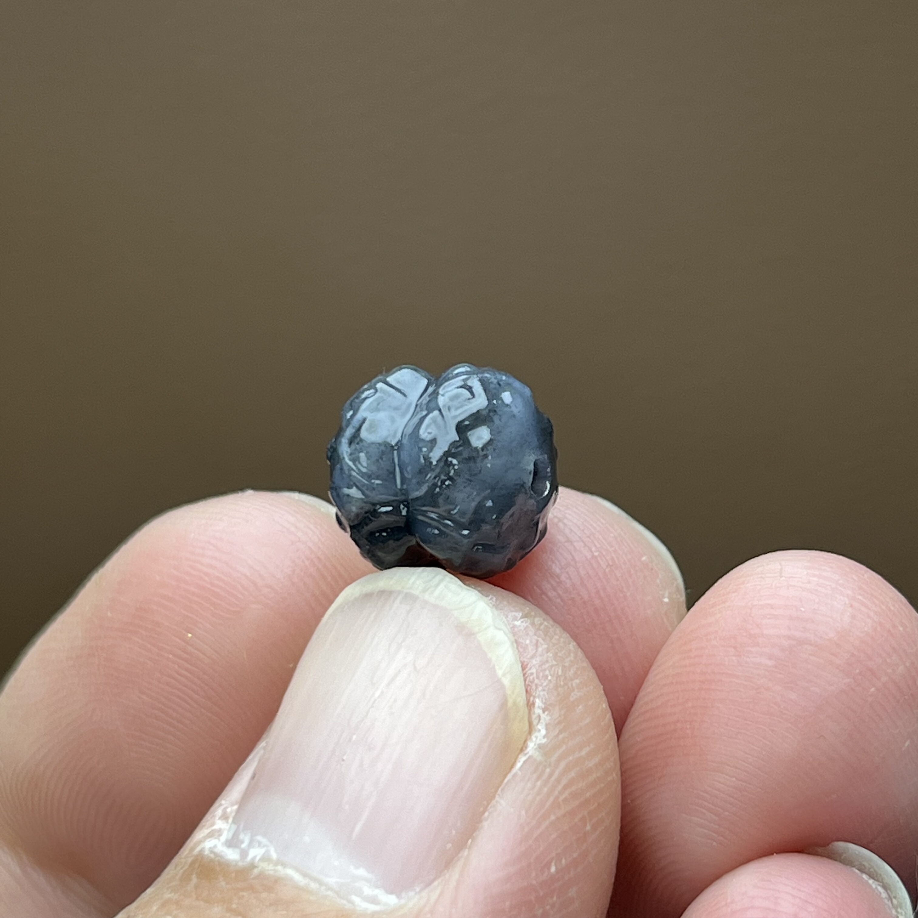 天然新疆和田玉籽料青花墨玉莲花桶珠并蒂莲锁骨链散珠配饰文玩