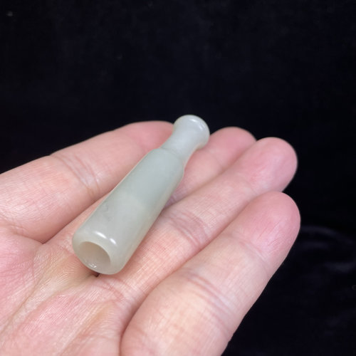 和田玉烟嘴老式旱烟袋直式烟杆