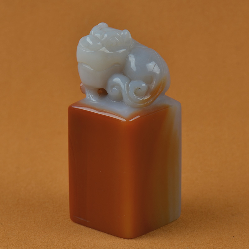 天然玛瑙手工雕刻印章方章随形闲章儿童书法绘画初学尾货处理