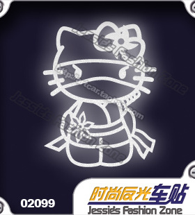 汽车贴纸 020 99 hello kitty 另类搞笑 忍者造型   反光 车贴