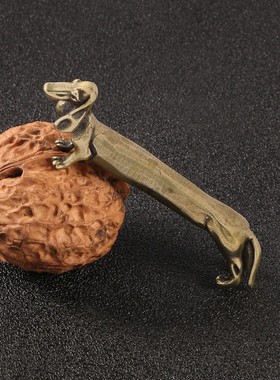 实心纯铜腊肠狗仿古玩装饰品摆件