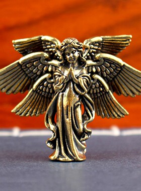 纯铜六翼天使摆件欧美风工艺品