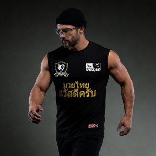 VSZAP训练健身T恤MMA无袖背心UFC播求泰拳击散打格斗棉夏季运动