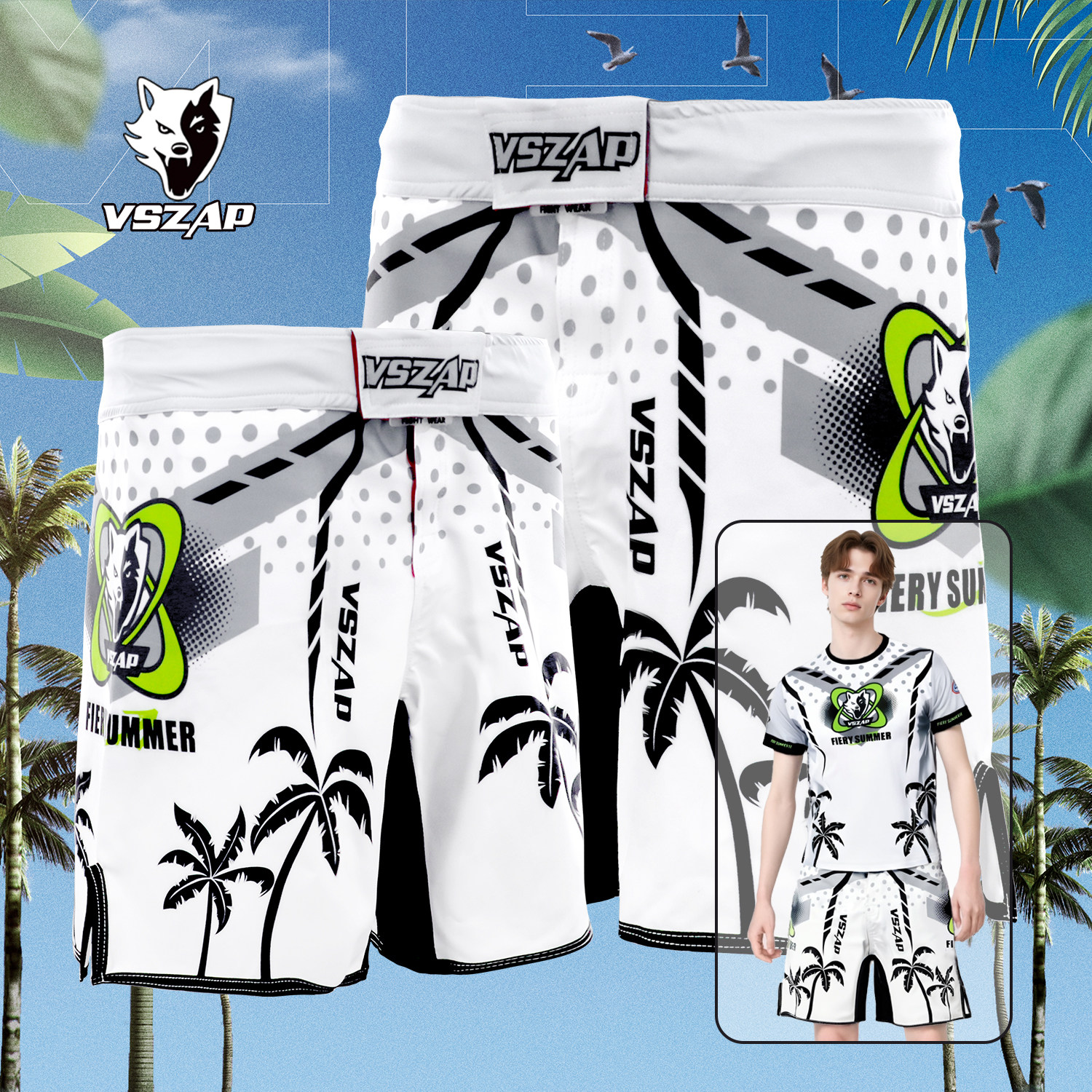 VSZAP搏击综合格斗UFC踢拳MMA运动泰拳击短裤男速干弹力训练男女