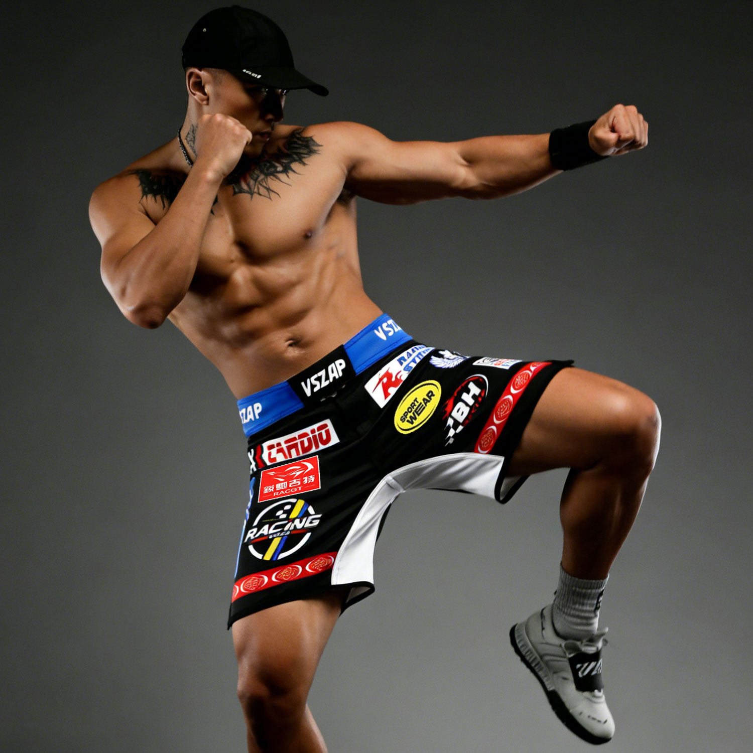 VSZAP短裤MMA男搏击训练运动跑步格斗比赛服速干柔术MMA踢拳泰拳