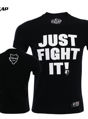 VSZAP搏击格斗运动健身UFC搏击MMA短袖棉T恤夏男踢拳击服训练休闲