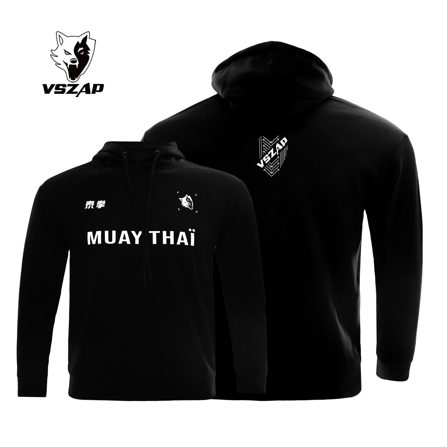 VSZAP纯棉秋季健身泰拳击套头连帽男士运动卫衣美式简约MMA上衣