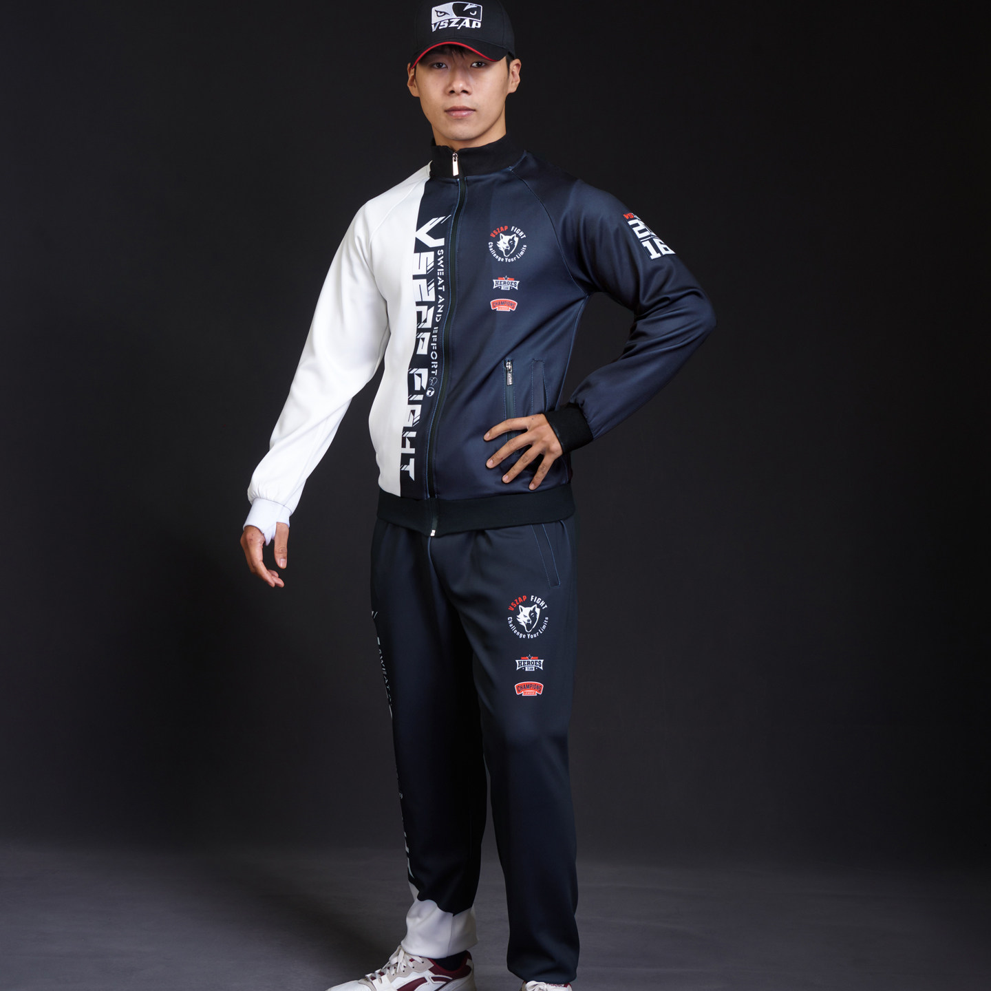 VSZAP男女健身拳击跑步立领夹克