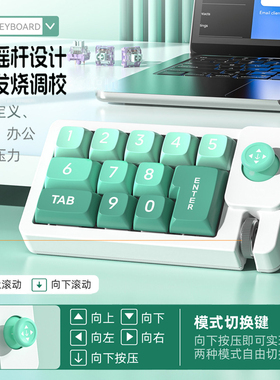 摇杆12键自定义宏热插拔有线机械小键盘滚轮RGB发光游戏电脑外设
