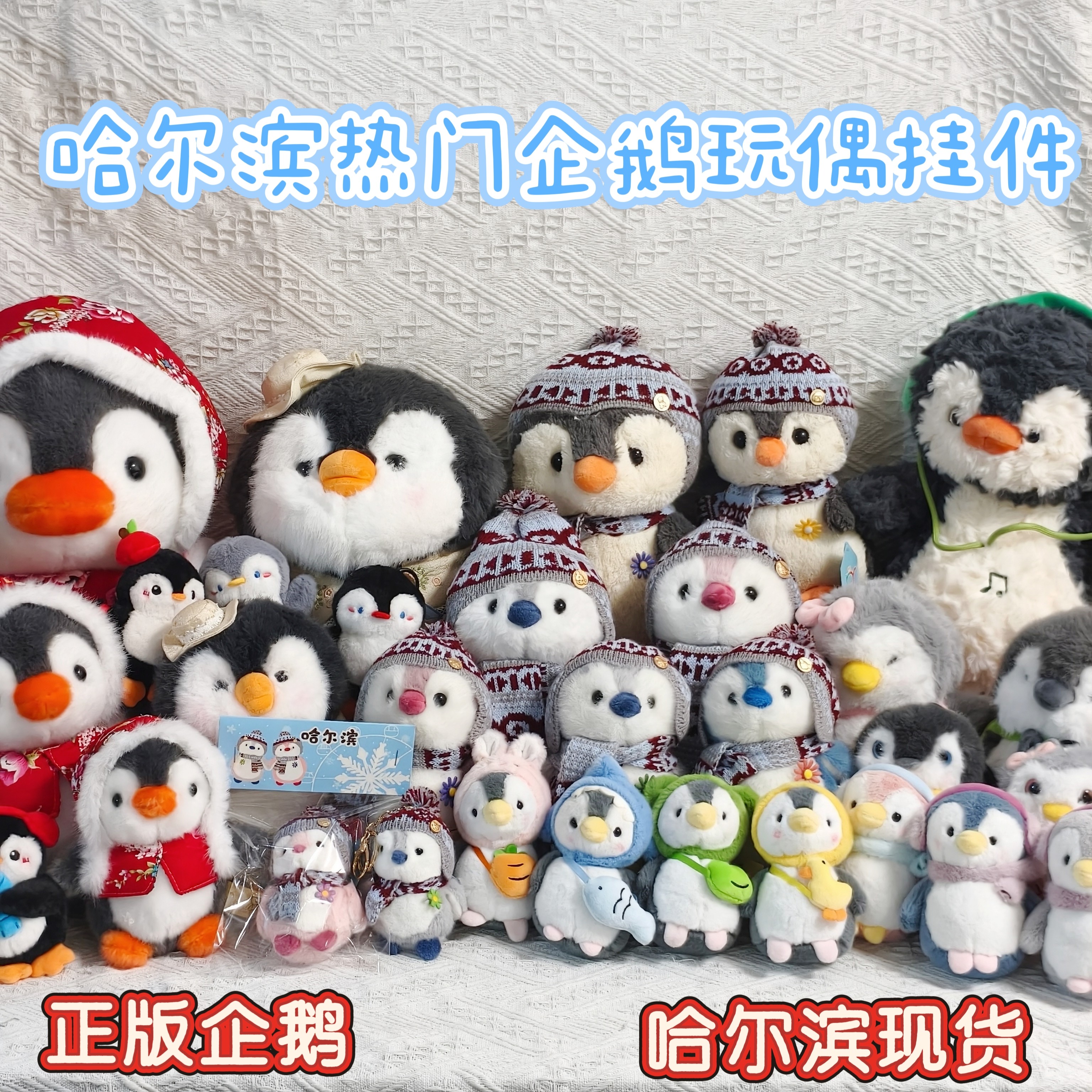 正版哈尔滨哈药六厂小企鹅玩偶毛毛绒/玩偶/公仔/布