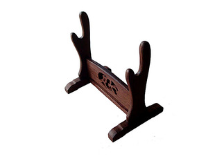 红木工艺礼品鸡翅木如意摆件架刀座红木宝刀架宝剑架红木宝刀架