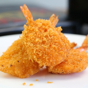 亚洲渔港黄金蝴蝶虾原味速冻食品西餐厅油炸小吃面包屑裹粉半成品