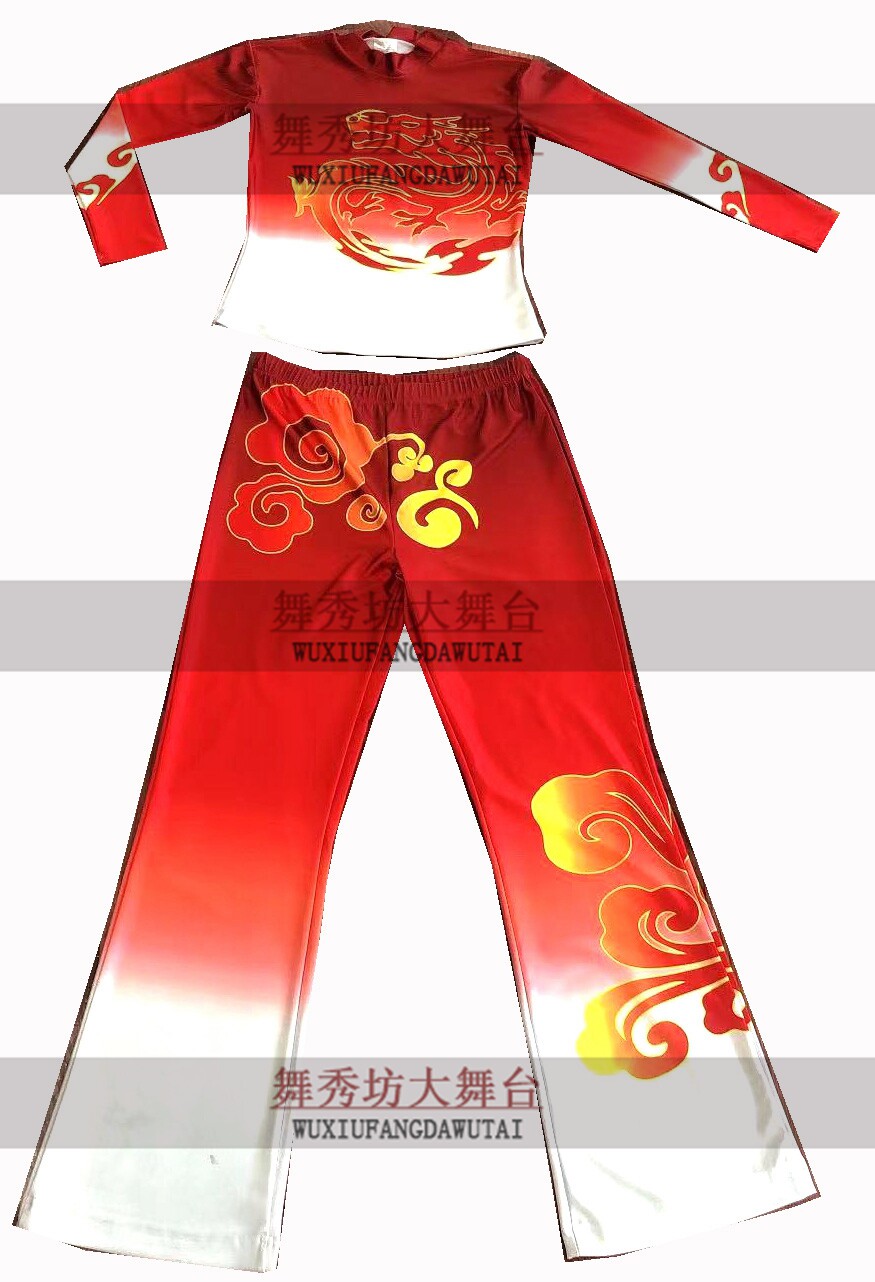 学生广播体操比赛服  团体健身操服 职工健美操服不漏肚子款图片