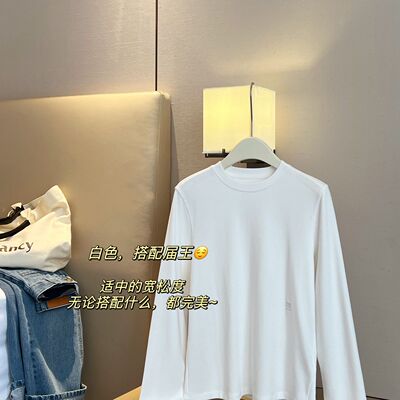 绝美长袖T恤【客供-秘鲁棉】60支双面刺绣 奢品级百搭神器亲肤柔