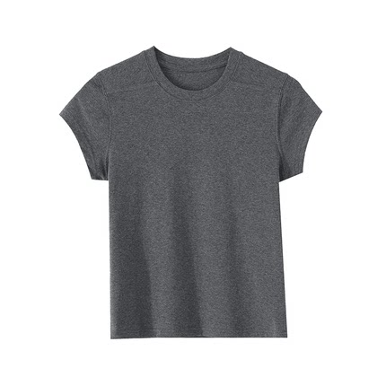 UHD马蹄子 纯色过肩T紧身显瘦 拉架棉面料高弹力 夏季极简风穿搭