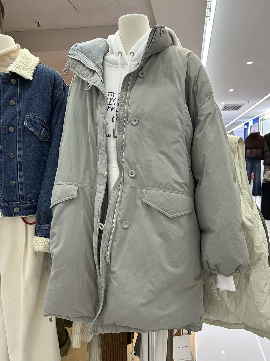 通勤韩版中长款立领羽绒服