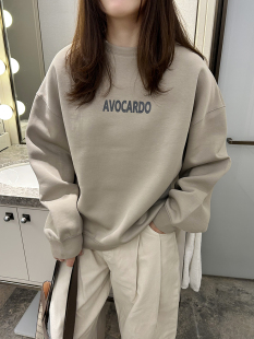 宽松休闲圆领卫衣字母印花女上衣 韩版 superxue秋装 新款