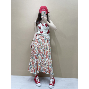 superxue爱心波点吊带背心女夏季 上衣 内搭设计感小众外穿显瘦短款