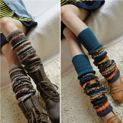 波西米亚民族风袜套女加长护腿袜