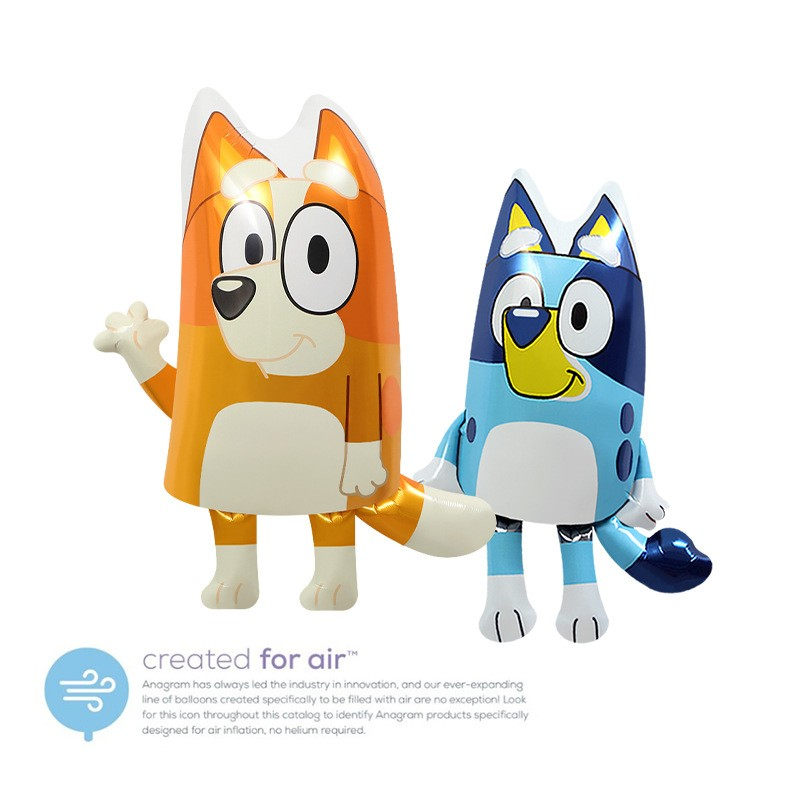 布鲁伊蓝黄狗气球生日拉旗套装