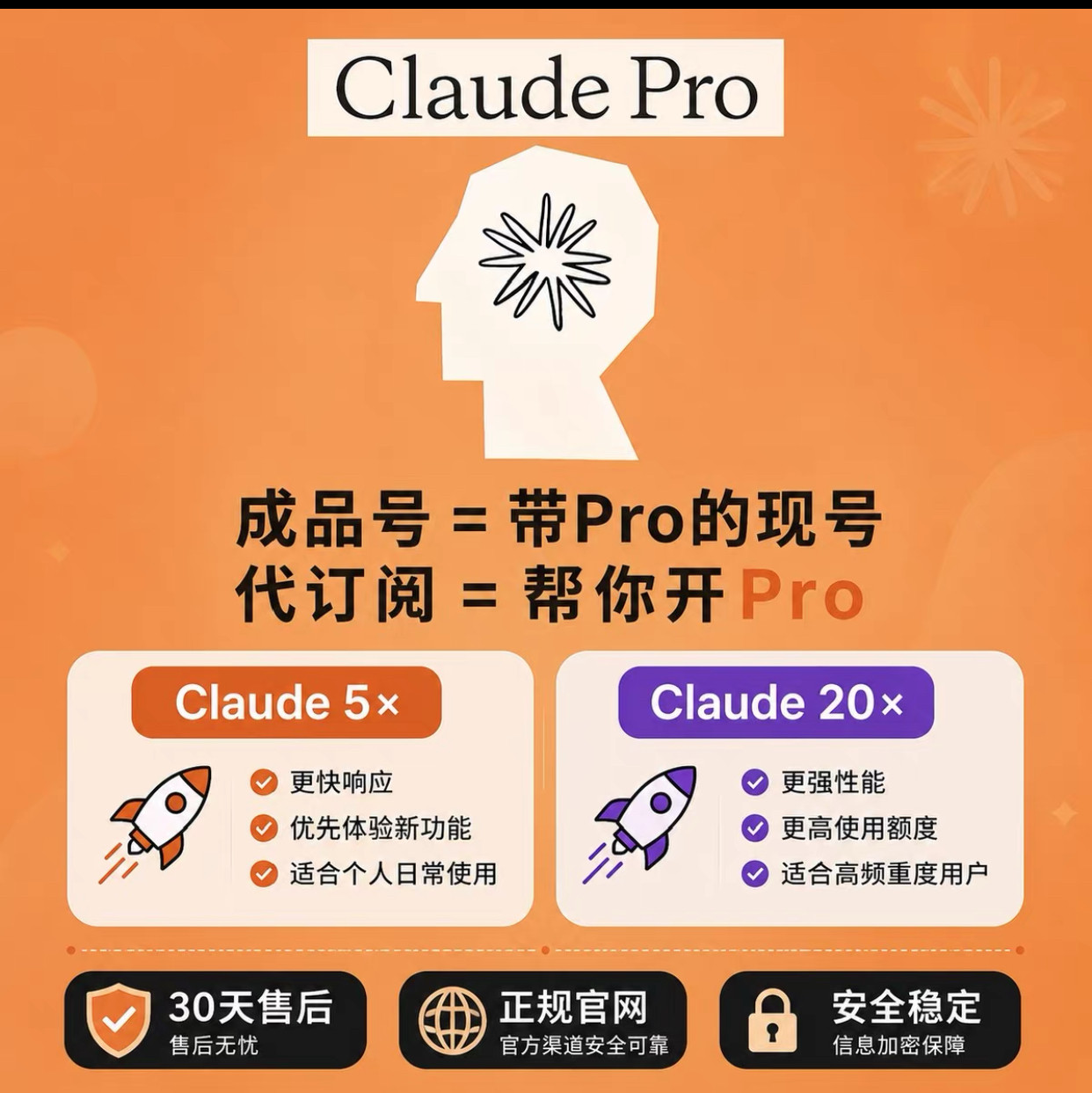 克劳德Claude成品号代充订阅帮开ProMAX5x20正规安全稳定30天售后