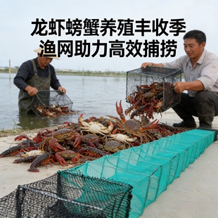 加强有结尾虾笼捕鱼笼河虾鱼网鱼笼虾网有结龙虾螃蟹笼网耐用地泥