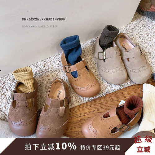 复古儿童皮鞋春秋女童勃肯鞋时尚亲口女童单鞋浅口软底宝宝童鞋潮