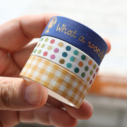 出口老外！PASTEL BASICS卡通diy手工彩色手帐手撕纸胶带1.5CM*3M