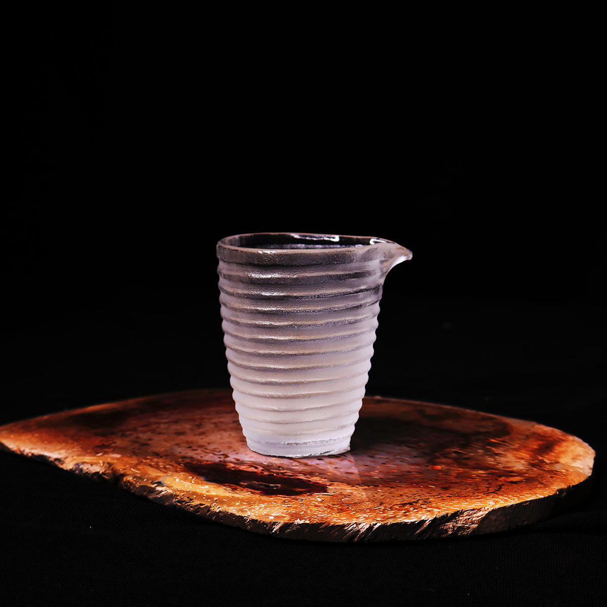 红锦添熔炼水晶公道杯茶杯晶作系列手工艺品耐高温明火干烧不裂