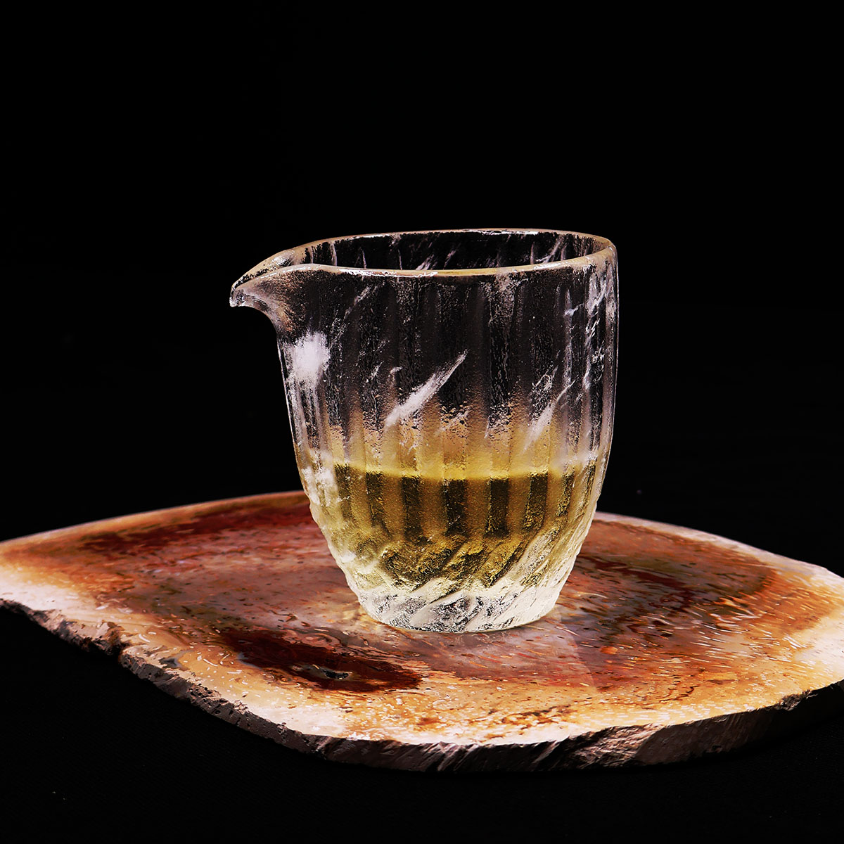 红锦添熔炼水晶公道杯茶杯晶作系列手工艺品原矿耐高温干烧不裂