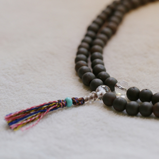 红锦添陨铁矿石念珠108粒三圈四圈多圈手串项链