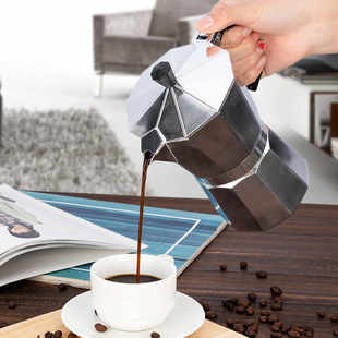 50-700ml Aluminum Moka Pot Coffee Maker Octagonal Moka摩卡壶