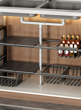 Cabinet Organizer Shelf Kitchen Counter Shelves   Storage