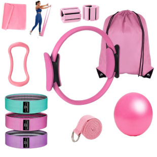 kit ring resistance Pilates workout Yoga band portable set