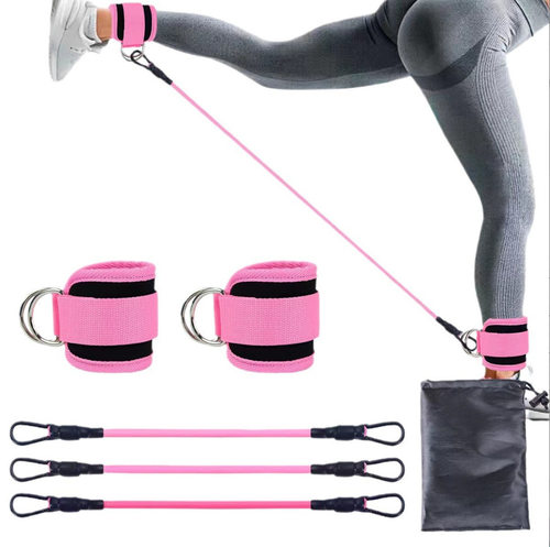 TPE Resistance Bands Ankle Straps Fitness Set D-Ring Support