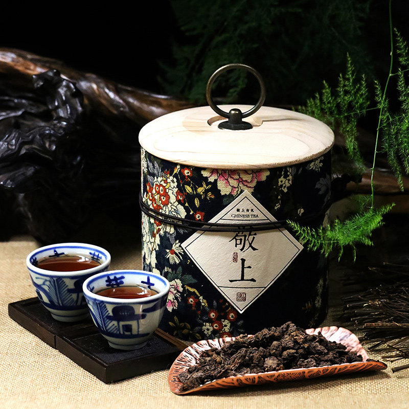 云南普洱茶熟茶 勐海老茶头普洱熟茶古树料茶民族风包装茶叶500g